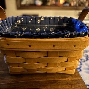 Woven Basket with Blue Liner